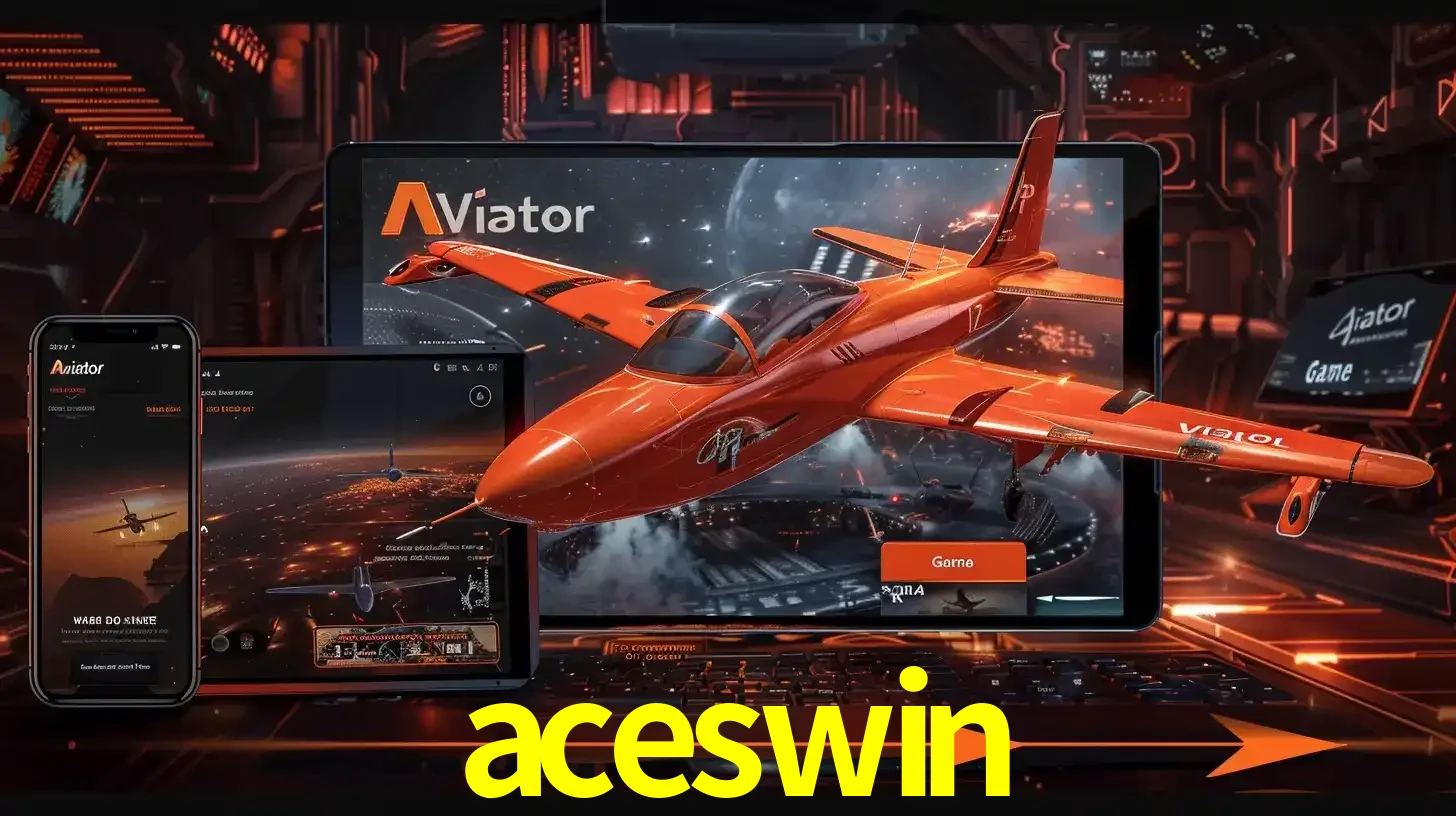 Apresentação tecnológica do jogo Aviator com um avião saindo da tela de um tablet, demonstrando a experiência imersiva em múltiplos dispositivos no aceswin.